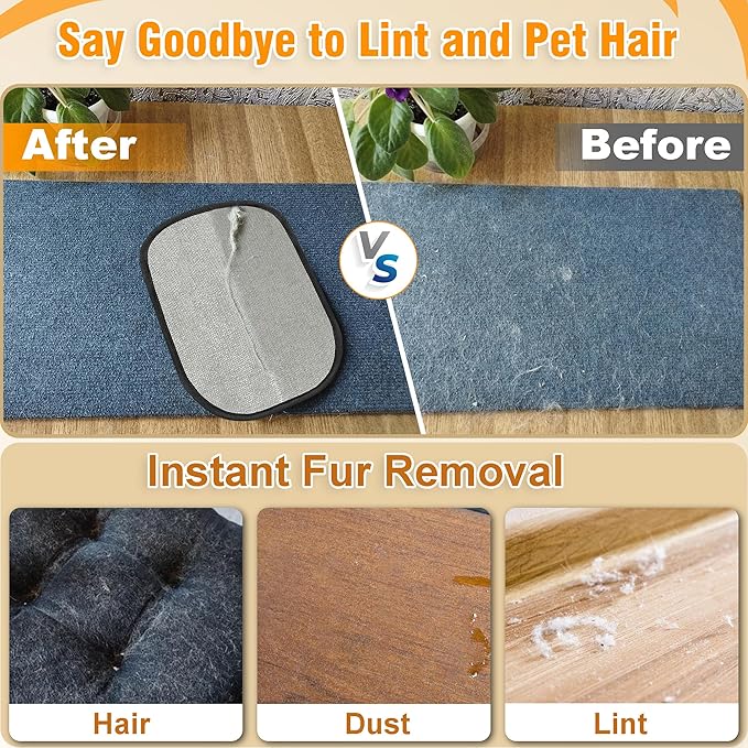 ZENELANEP Pet Hair Removal Glove for Cats & Dogs, Upgraded Five-Finger Electrostatic Pet Hair Remover Glove, Reusable Tool for Couch, Carpet, Laundry & Car Seat