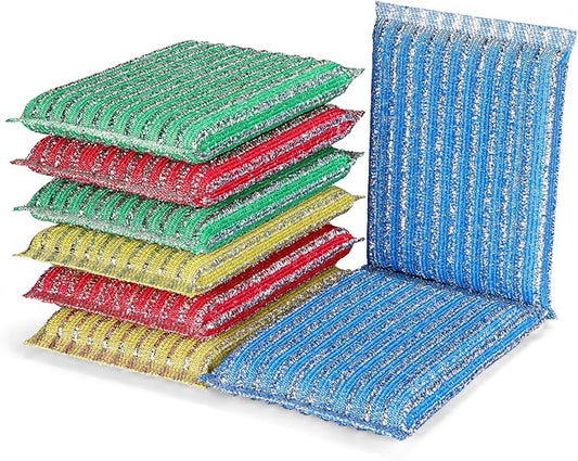 Premium 8-Pad Sponges Kitchen - Upgraded Dish Sponge, Scrubber, Brush, Ideal for Dishes, Pots, Sink