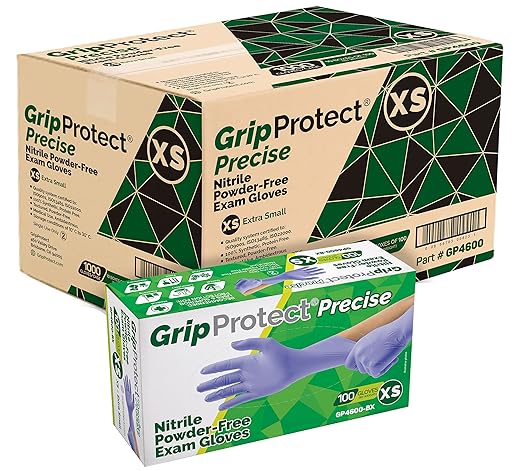 GripProtect Precise Nitrile Exam Gloves | 4 Mil | Chemo-Rated | (X-Small, 1,000)