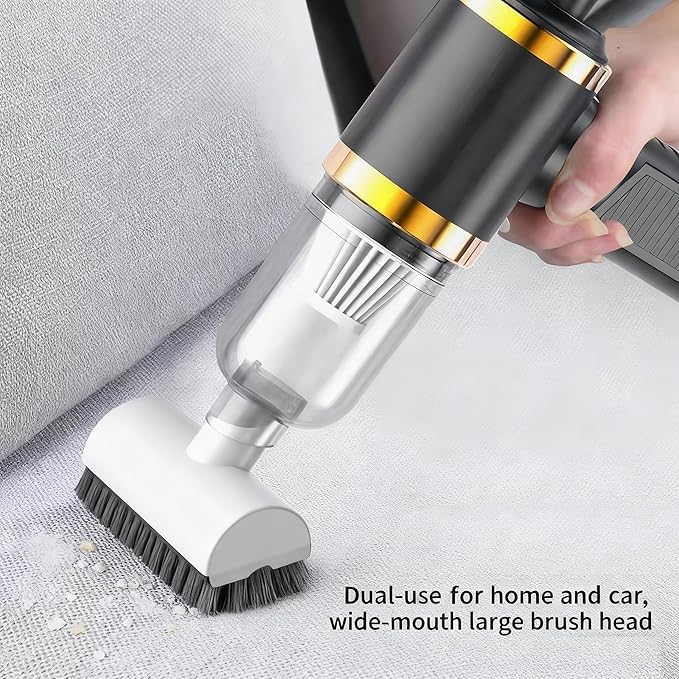 BGGJJ Car Vacuum Portable Cordless,Car Vacuum Cleaner high Power, Home Handheld Vacuum 30Mins with Battery,Black Vacuum Cordless 5000mAh,15000Pa Strong Suction.(Black)