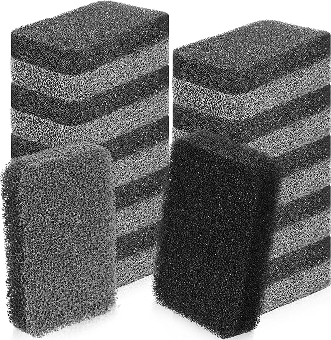Tioncy 20 Pcs Silicone Kitchen Scrubbing Sponges Bulk Heavy Duty Durable Cleaning Dish Sponges, Non-Scratch, Odor-Free, Multipurpose for Dishes Nonstick Pots Cookware Countertops Bathroom Black Gray