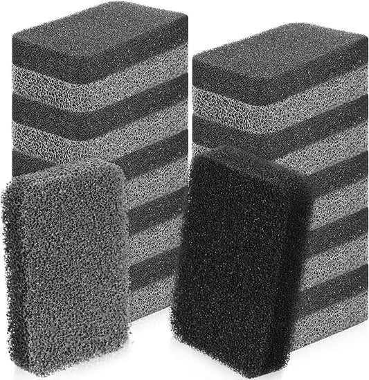 Tioncy 20 Pcs Silicone Kitchen Scrubbing Sponges Bulk Heavy Duty Durable Cleaning Dish Sponges, Non-Scratch, Odor-Free, Multipurpose for Dishes Nonstick Pots Cookware Countertops Bathroom Black Gray