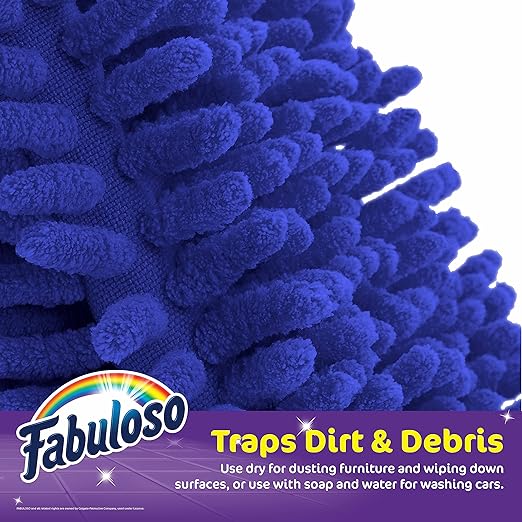 Fabuloso Microfiber Cleaning Mitt, Blue, One Size Fits All - Lint-Free, Scratch-Free Glove for Surfaces and Furniture - Dustless Hand Cloth for Bold & Bright Experience