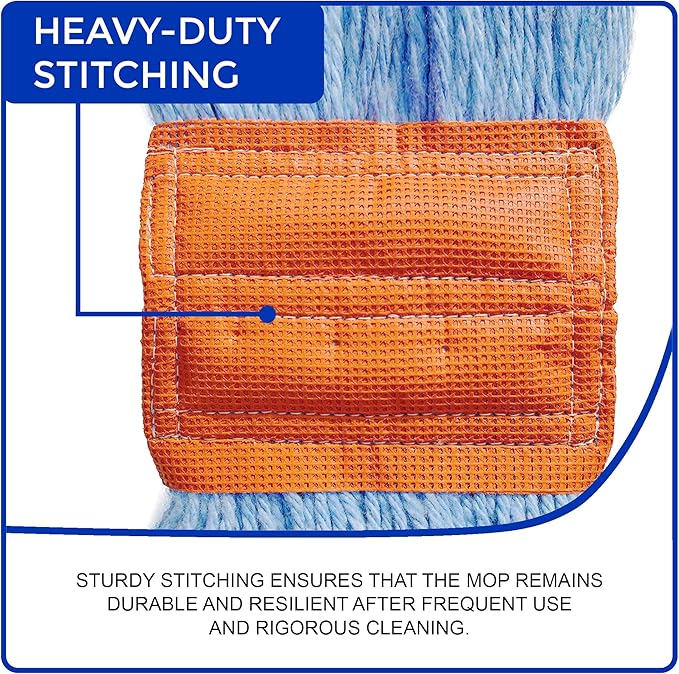 Nine Forty 2-Pack Industrial and Commercial-Grade Looped End Wet Mop Head Refill - Heavy Duty 20 Inch 4-Ply Premium Synthetic Yarn - for Optimal Absorption and Durability - White (2 Pack, Large)