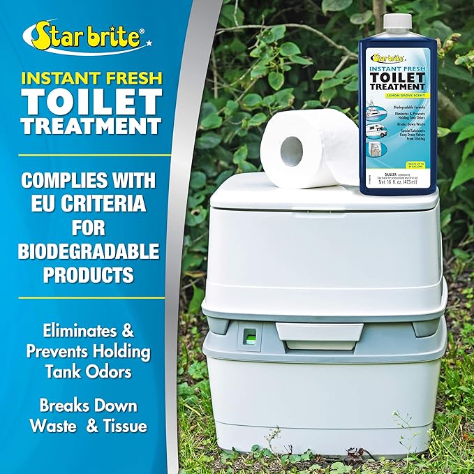 STAR BRITE Instant Fresh Toilet Treatment - Lemon Scent, Odor & Waste Control, 128oz (071701)
