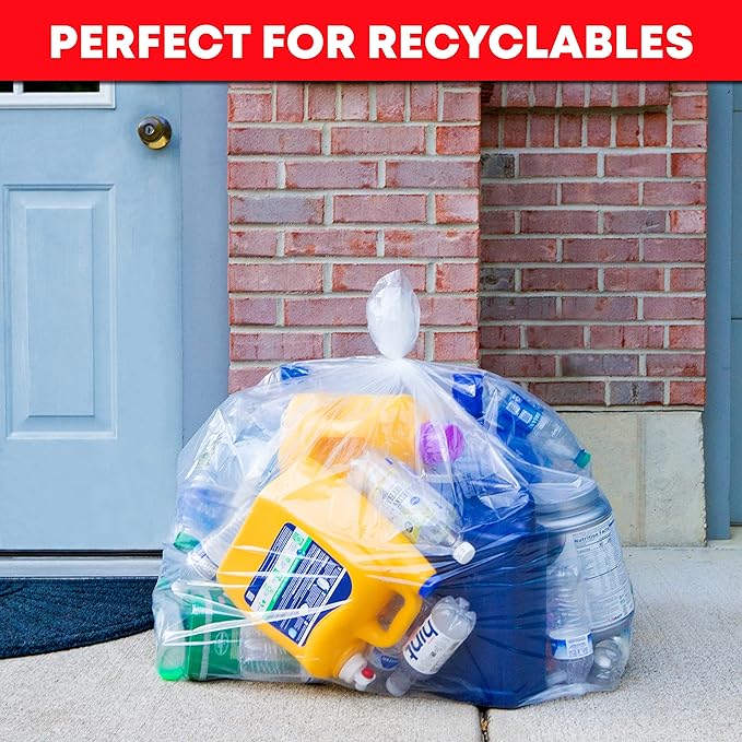 95-100 Gallon Clear Trash Bags Heavy Duty | MegaPack 78 Bags | Extra Large 95-96 Gallon Trash Bags Big Clear Can Liners, Extra Large 90 Gal, 95 Gal, 96 Gal,100 Gallon Heavy Duty Garbage Bags