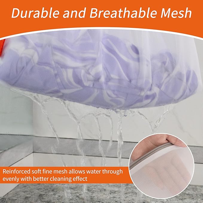 Polecasa 3Pcs 16 x 20 Inches Extra Durable Fine Mesh Laundry Bags with Sturdy Zipper for Delicates, Protect Clothes in Washing Machine, Laundry Room Essentials for College, Dorm (3 Large)