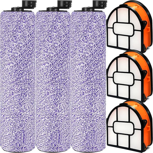 WDB1F2 Replacement Brushroll & Filte Bundle for Shark WD101 WD201 WD100 WD200 AW201 WD200C WD201C WD101C AW261 wd160 HydroVac XL 3-in-1 vacuum cleaner, compare parts WDB1, WDB2, WDFF1, WDFF2, WDB1F2