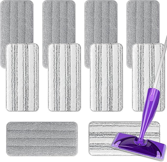 10 Pack Swiffer WetJet Replacement Mop Pads,Compatible with Swiffer WetJet Hardwood and Floor Spray Mop,Size:11.6''*5.51'',Grey