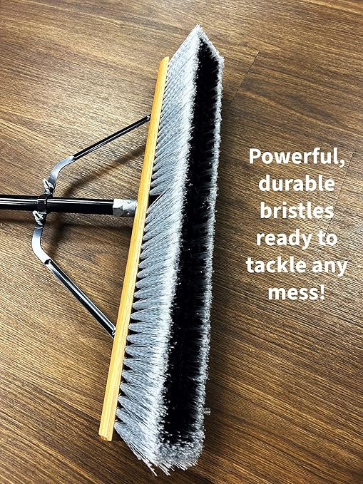 American Select Tubing Pbma24004 Heavy Duty 24" Multi-Surface Push Broom with Silver/Black Handle