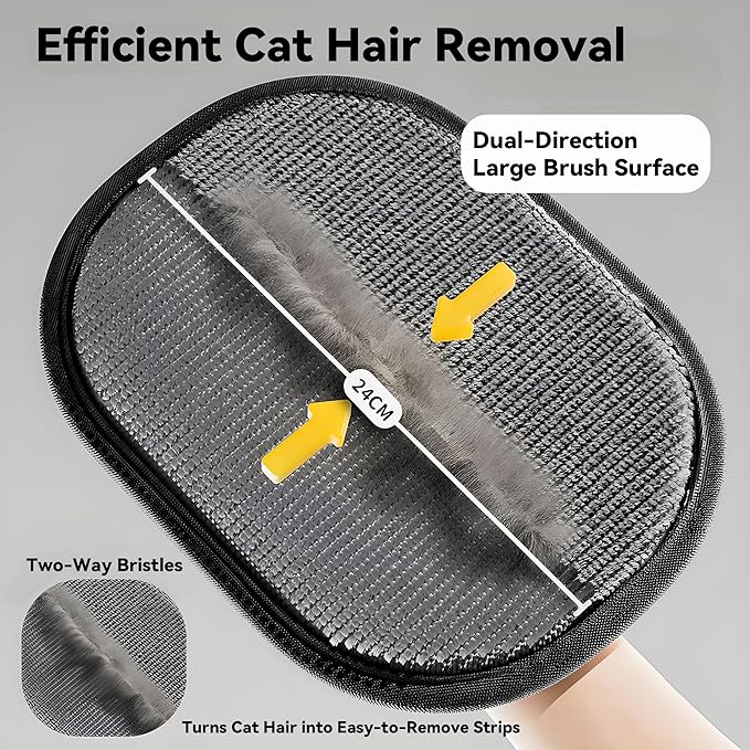 TIKITAKA FTG 2025 Upgrade Pet Hair Remover Electrostatic Gloves, Reusable Pet Hair Removal Glove for Cats & Dogs, Premium Cat & Dog Hair Remover Mitt for Couch Furniture Carpet Car Seat