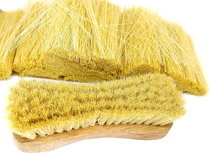 All-Natural Wooden Scrub Brush Set |Tampico Bristle Brush for Cleaning | Scrub Brushes for Cleaning | Floor, Tub, Kitchen, and Carpet Brushes for Cleaning | Eco Friendly Cleaning Products | Pack of 2