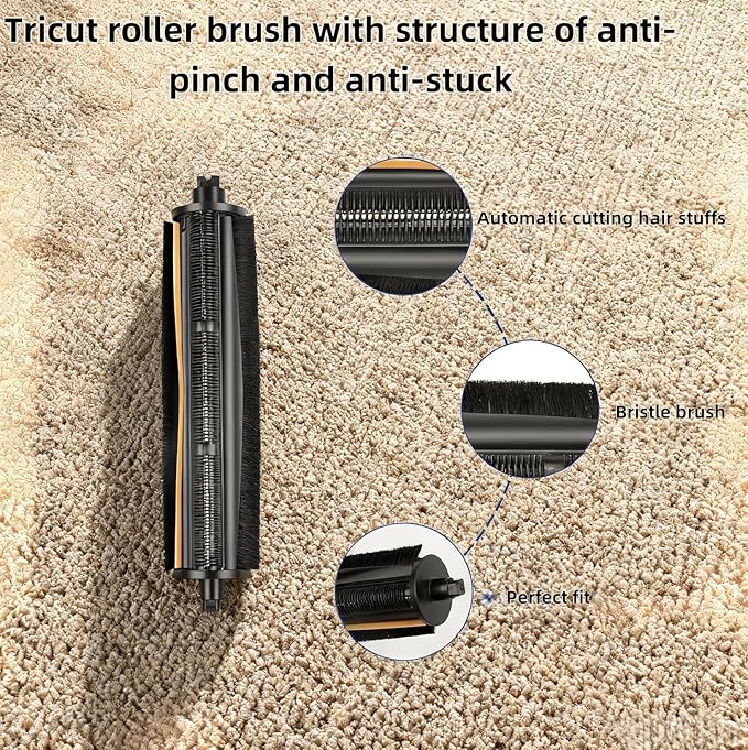 JoyBros Replacement TriCut Brush Compatible for Dreame X40 L10s Ultra Gen 2 MOVA P10 Pro Ultra / P10 Ultra / P50 Pro Ultra Robotic Vacuum Cleaners Main Roller Brush 1-Pack