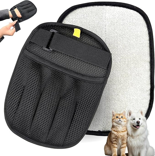 Upgraded Pet Hair Removal Gloves for Cats & Dogs, Reusable Five-Finger Static Cleaning Glove with Adjustable Strap, Pet Hair Remover Tool On Clothes, Furniture, Bedroom and Car Interior