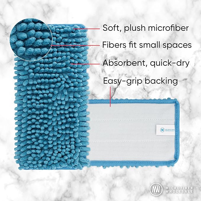 10" Mucho Microfiber Mop System - Mops for Floor Cleaning - Hardwood Floor Mop for Tile, Laminate, Wood, Vinyl Floors | Washable Pads | Dry & Wet Mopping - Microfiber Wholesale