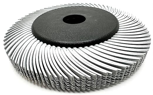Radial Bristle Brush, 6 in x 1/2 in x 1 in 120 Grit (White) with Adapter, Type C Curved Bristle (Pack of 1)