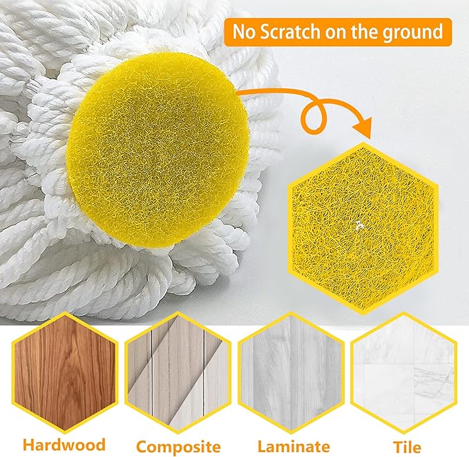 Self-Wringing Mop - Heavy-Duty Wet Mop for Floors | Upgraded 57.5-Inch Long Handle | Ideal for Hardwood, Tile, and Marble Floors