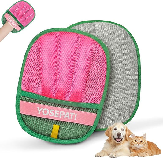 YOSEPATI Pet Hair Removal Glove, Five-Finger Magic Brush Electrostatic Mitt, Pet Hair Remover Tool for Dog & Cat, Reusable Pet Hair Gloves Pet Grooming Needs, Fur Remover for Couch, Clothing & Carpet