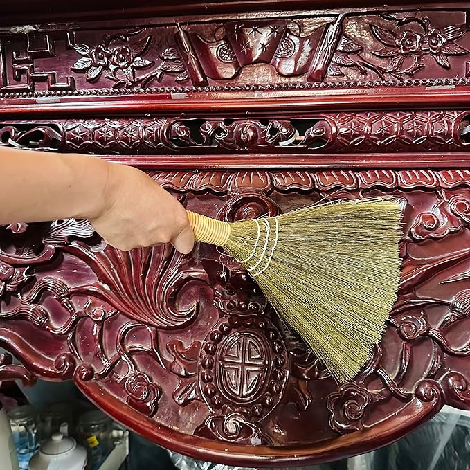 TTS For Home Set of 2 Brooms for Kid 12.6 inch- Vietnamese Natural Straw Soft Broom - Small Broom