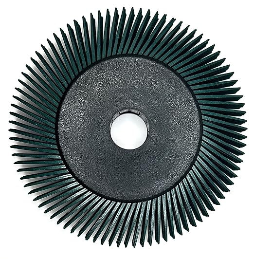 Radial Bristle Brush, 6 in x 1/2 in x 1 in 50 Grit (Green) with Adapter (Pack of 1)