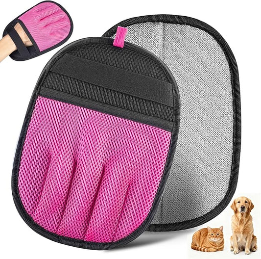 FilozooKora Pet Hair Removal Tool for Cats & Dogs, 2025 New Upgraded Electrostatic Gloves for Pet Hair, Reusable Pet Hair Remover Tool for Couch, Furniture, Carpet, Curtain & Car Seat (Pink)
