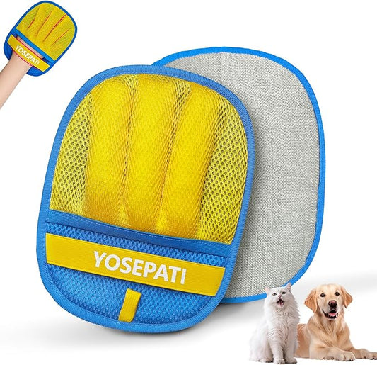 YOSEPATI Thickened Ectrostatic Pet Hair Removal Glove for Cat & Dog, Upgraded Five-Finger Reusable Magic Brush Pet Hair Remover Tool for Couch, Clothing, Carpet & Car Seat, Cat Grooming Gloves