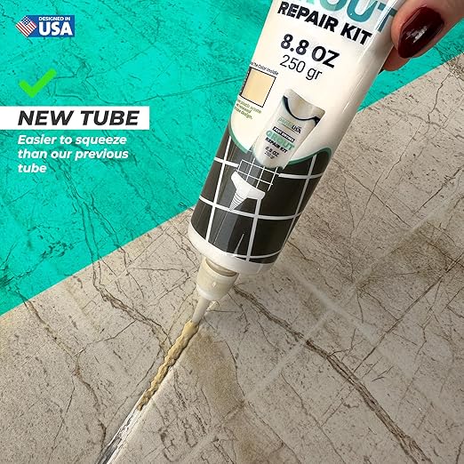 PentaUSA Grout Repair Kit with Removal Tool, Premix Grout Bundle Set, Sponge and Cleaner (8.8 Oz - 250gr) (Beige)