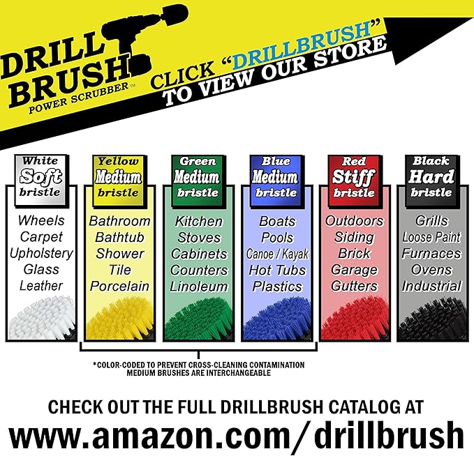Household Cleaning Supplies - Power Scrubber Brush Set - Drill Brush Attachment Pads - Home Cleaning Brushes - Kitchen Cleaner Stove Brush - Counter Tile Kitchen Cleaner Pads - Kitchen Sink Brush