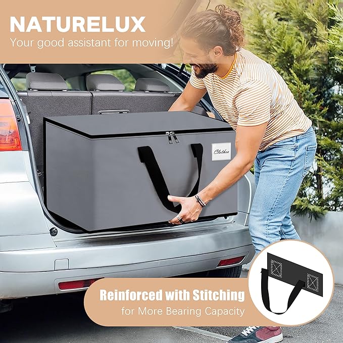 Heavy Duty Moving Bags and Moving Boxes - Extra Large Packing Bags and Storage Totes, Collapsible and Foldable Option for Moving and Storage, Multicolored, 93 L - 18 Pack