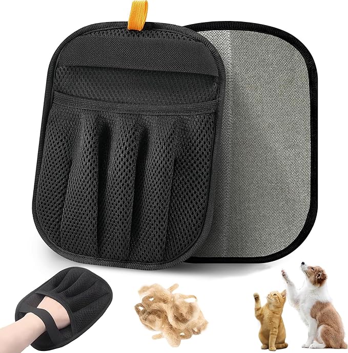 Woleigiao 2 PCS Pet Hair Remover Glove Reusable cat and Dog Hair Remover Static dehairing Gloves for Sofas, Furniture, Carpets, car Seats, pet Grooming cat and Dog dehairing Tools