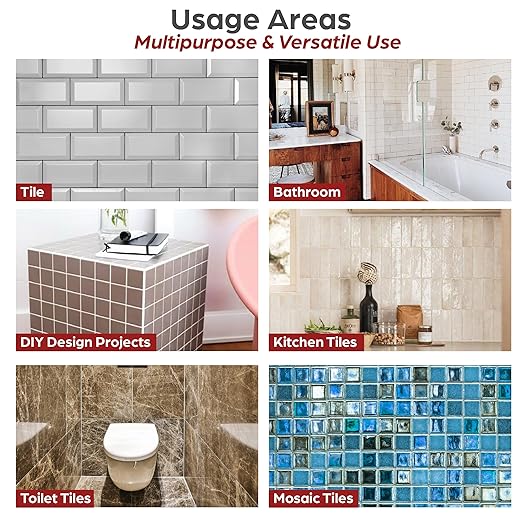 Grout Repair Kit – Dark Gray Grout Filler 14oz Pre-Mixed Tube, Fast Drying Tile Grout for Bathroom, Shower, Kitchen, Floor Tiles – Includes Spatula & Sponge
