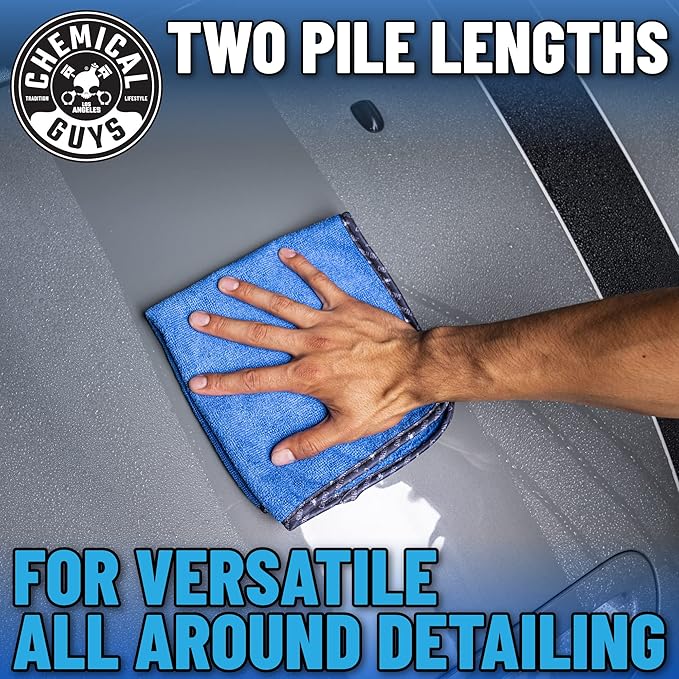 Chemical Guys MIC110012 Professional Grade Premium Microfiber Towels, Blue (16 Inch x 16 Inch) (Pack of 12) - Safe for Car Wash, Home Cleaning & Pet Drying Cloths