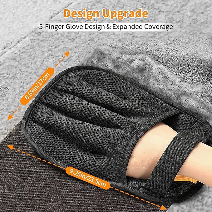 Mejreiik Pet Hair Removal Glove,Magic Brush Pet Hair,Five-Finger Electrostatic pet Hair Remover Glove,Laundry/Couch/Carpet/Car Seat for 2025 New Reusable Magic Brush Cat & Dog Remover Tool(2 Pcs)