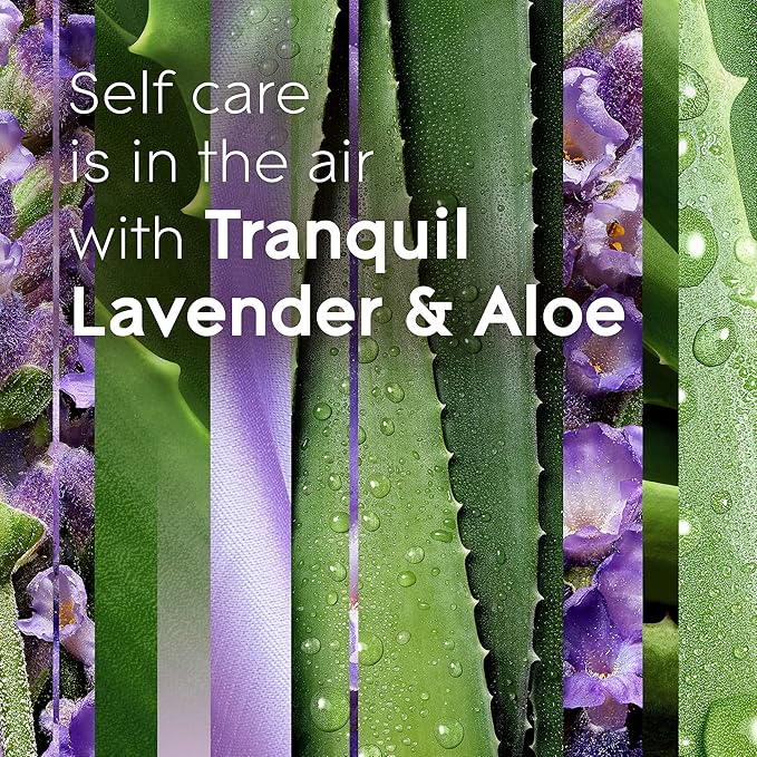 Glade PlugIns Refills Air Freshener, Scented and Essential Oils for Home and Bathroom, Tranquil Lavender & Aloe, 3.35 Fl Oz, 5 Count