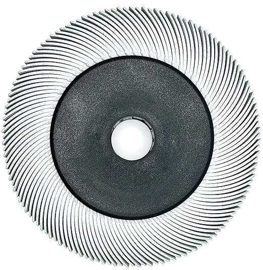 Radial Bristle Brush, 6 in x 1/2 in x 1 in 120 Grit (White) with Adapter, Type C Curved Bristle (Pack of 1)