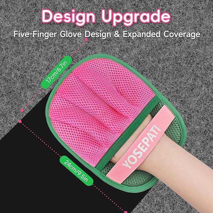 YOSEPATI Thickened Ectrostatic Pet Hair Removal Glove for Cat & Dog, Upgraded Five-Finger Reusable Magic Brush Pet Hair Remover Tool for Couch, Clothing, Carpet & Car Seat, Cat Grooming Gloves