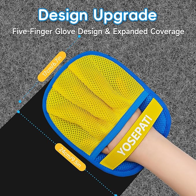 YOSEPATI Pet Hair Removal Glove, Five-Finger Magic Brush Electrostatic Mitt, Pet Hair Remover Tool for Dog & Cat, Reusable Pet Hair Gloves Pet Grooming Needs, Fur Remover for Couch, Clothing & Carpet