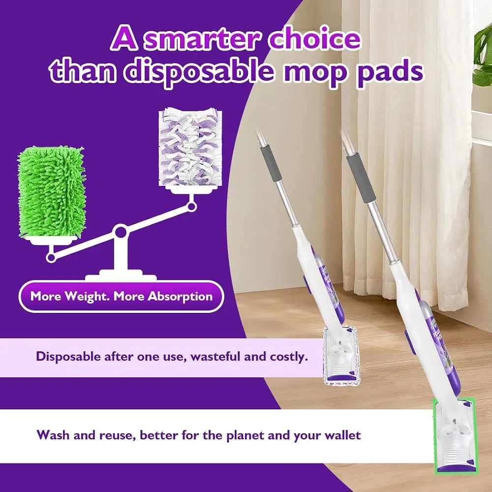 UNIMADE Reusable Mop Pads for Swiffer PowerMop, 8 Pack Microfiber Mop Pad Refill with Scrubber Strips for 13''-15'' SprayMop, Washable Mop Pads Use for Most Floor Types, Designed for Pets - Multicolor