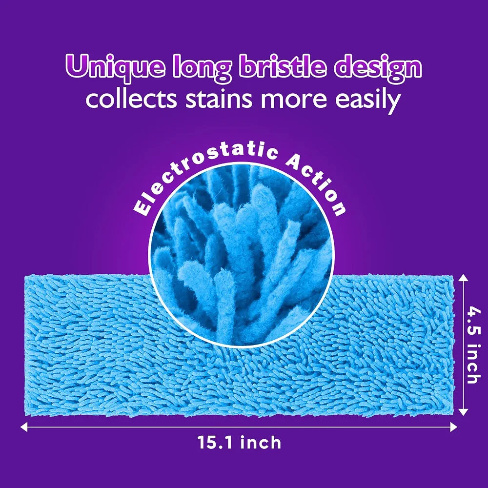 UNIMADE Reusable Mop Pads for Swiffer PowerMop, 8 Pack Microfiber Mop Pad Refill with Scrubber Strips for 13''-15'' SprayMop, Washable Mop Pads Use for Most Floor Types, Designed for Pets - Multicolor