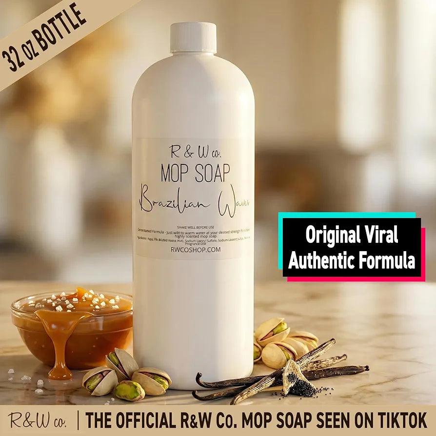 Original 32 oz Premium Mop Soap Brazilian Waves Scented, Gentle Floor Cleaner for all Surfaces, Non-Toxic, Pet and Skin Safe Formula, Streak-Free Shine