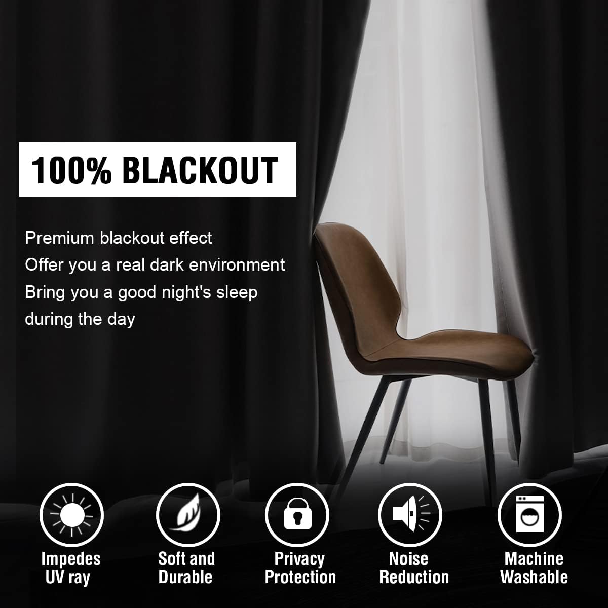 H.VERSAILTEX 100% Blackout Curtains for Bedroom with Black Liner Full Room Darkening Curtains 84 Inches Long Thermal Insulated Back Tab/Rod Pocket Window Drapes for Living Room, 2 Panels, Burgundy