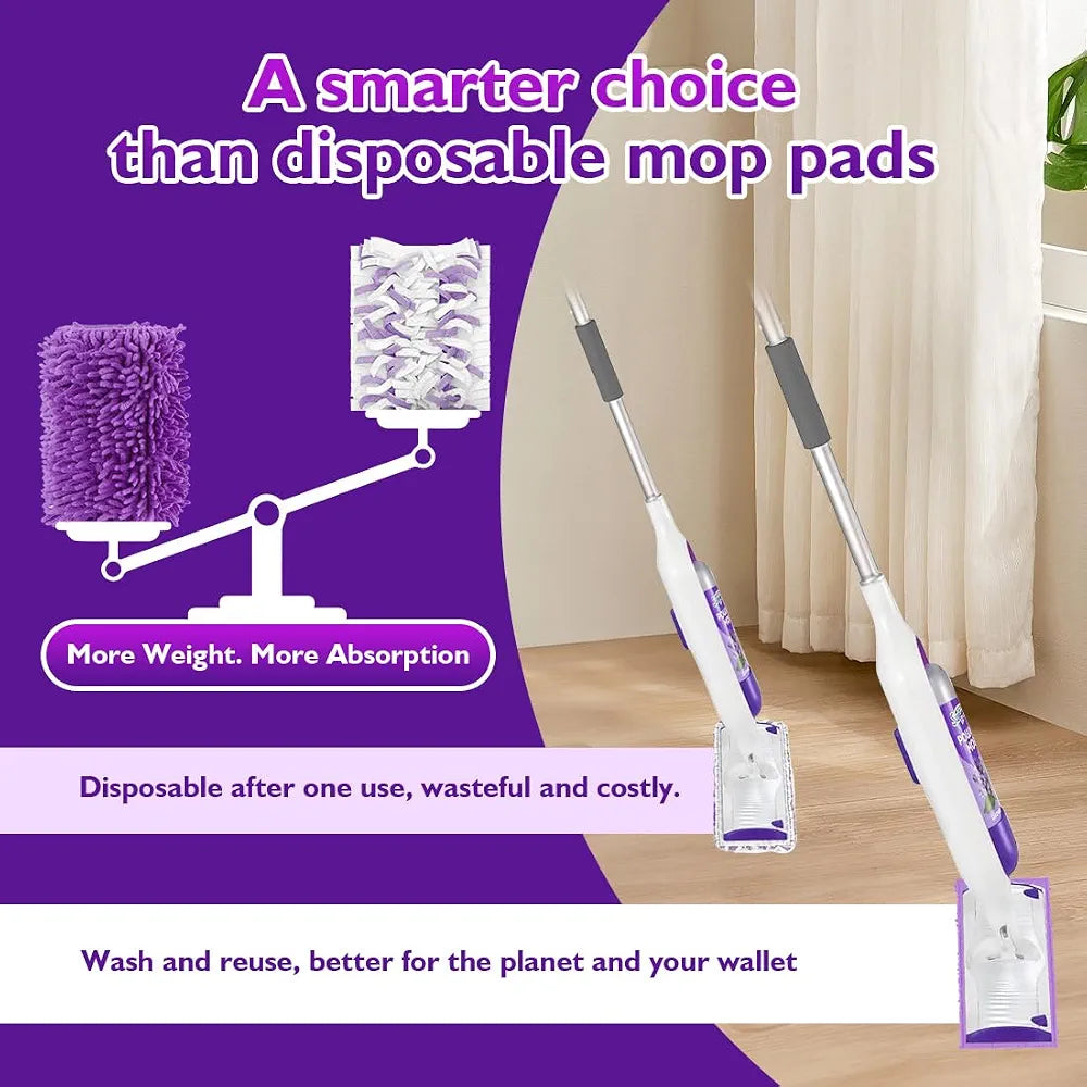 UNIMADE Reusable Mop Pads for Swiffer PowerMop, 8 Pack Microfiber Mop Pad Refill with Scrubber Strips for 13''-15'' SprayMop, Washable Mop Pads Use for Most Floor Types, Designed for Pets - Multicolor